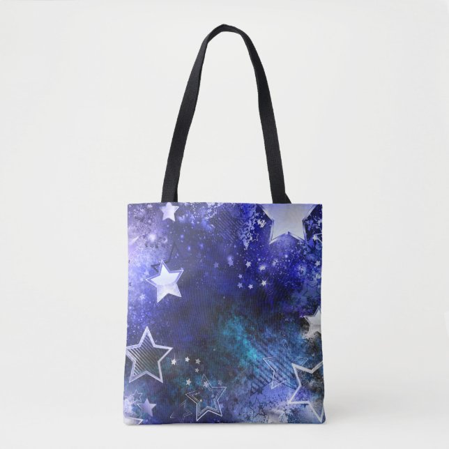 Bolsa Tote Fundo de Espaço com Estrelas (Frente)