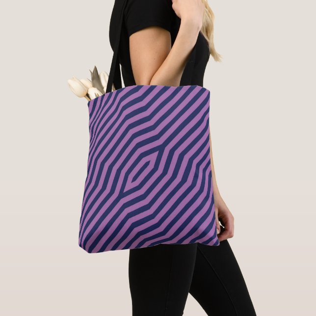 Bolsa Tote Fundo de faixas diagonais simétricas 11 (Close Up)