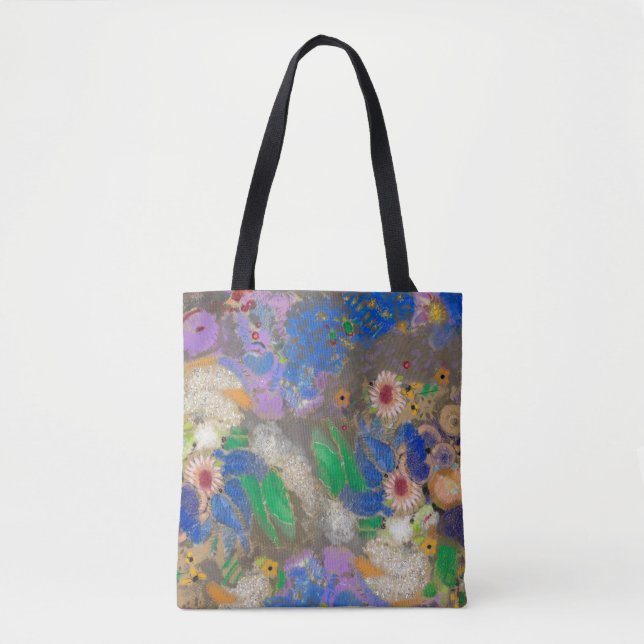 Bolsa Tote Fundo de flores abstratas de Odilon Redon. (Frente)