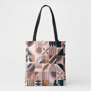 Bolsa Tote Fundo de forma geométrica abstrato colorida, mosa