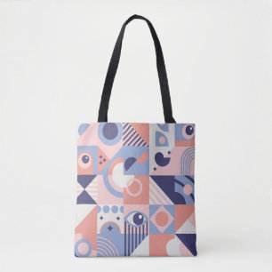 Bolsa Tote Fundo de Formas Geométricas Quadradas. Estética