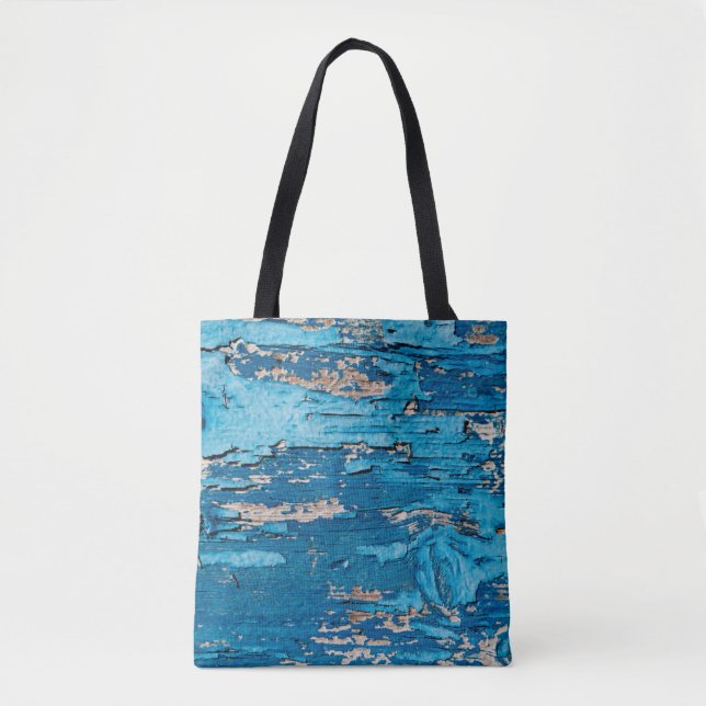 Bolsa Tote Fundo de madeira azul  (Frente)