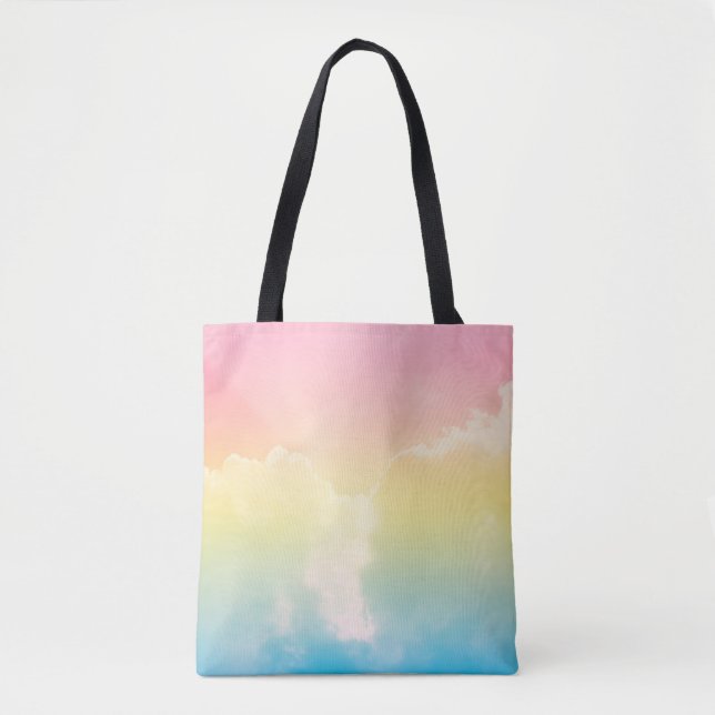 Bolsa Tote fundo de nuvem com gradiente de cor pastel. b (Frente)
