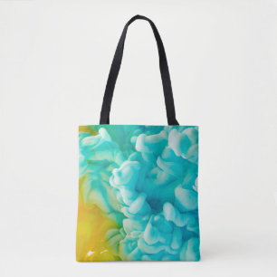 Bolsa Tote Fundo de pintura de abstrato amarelo e azul