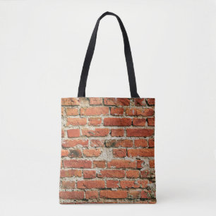 Bolsa Tote Fundo de textura de tijolos vermelhos. Abstrato