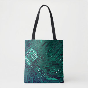 Bolsa Tote Fundo do conselho de circuito eletrônico,abstrato,