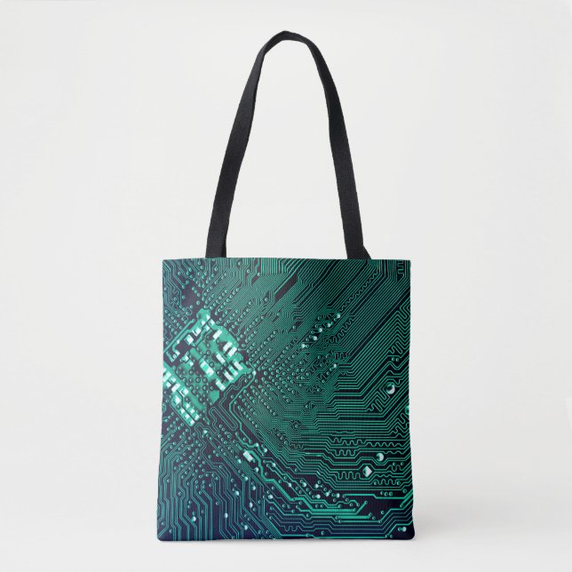 Bolsa Tote Fundo do conselho de circuito eletrônico,abstrato, (Frente)