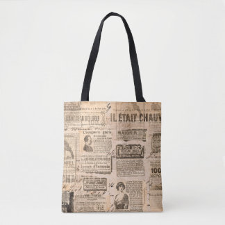 Bolsa Tote Fundo do estilo de vintage criativo. Textura de pa