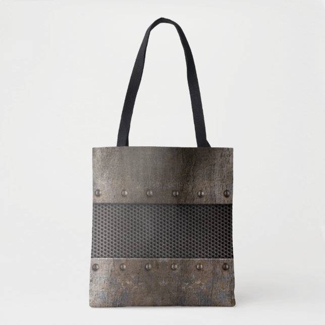 Bolsa Tote Fundo do metal do Grunge (Frente)