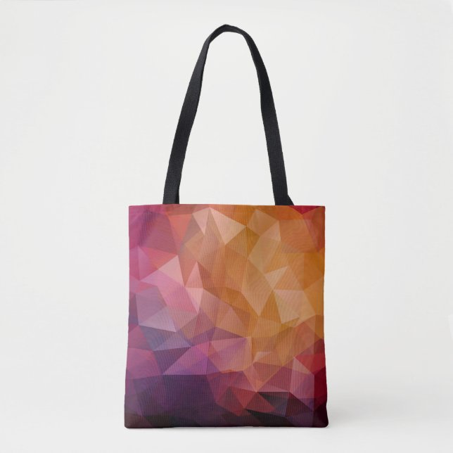Bolsa Tote fundo do mosaico triangular com transparências em  (Frente)