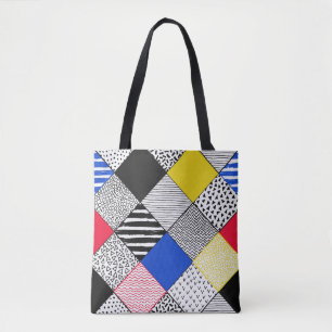 Bolsa Tote Fundo do Patchwork Desenhado À Mão. Textura infa