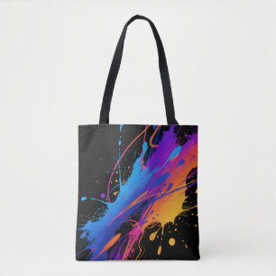Bolsa Tote Fundo do Tabuleiro de Tinta Colorida abstrato