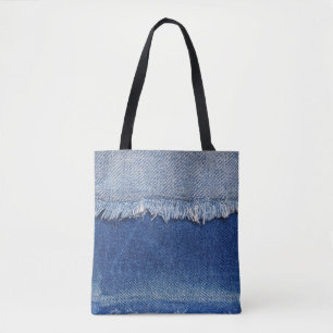 Bolsa Tote Fundo do Tecido de Jeans Denim Ripso