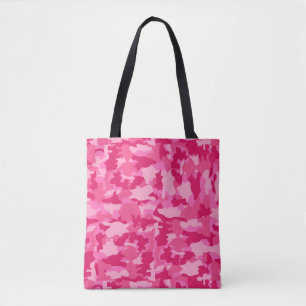 Bolsa Tote Fundo do teste padrão do rosa da camuflagem do