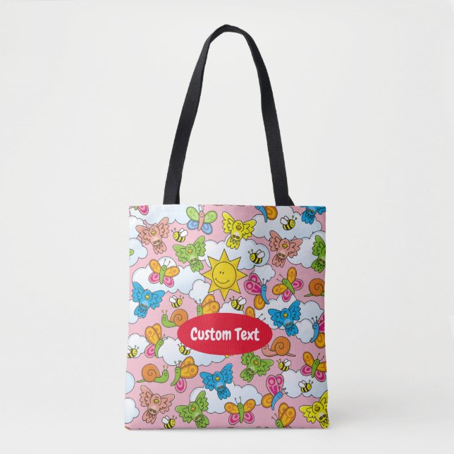 Bolsa Tote Fundo dos Animais Bebês (Frente)