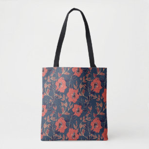 Bolsa Tote Fundo Escuro de Peões do Rosa vermelha