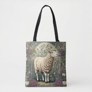 Bolsa Tote Fundo floral de Lavanda Elegante