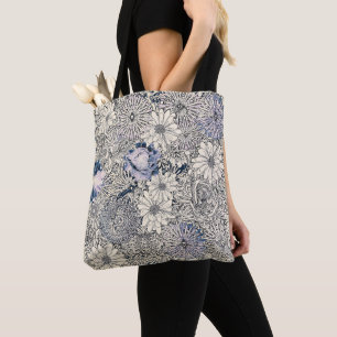Bolsa Tote Fundo Floral do Elegant Vintage Abstrato
