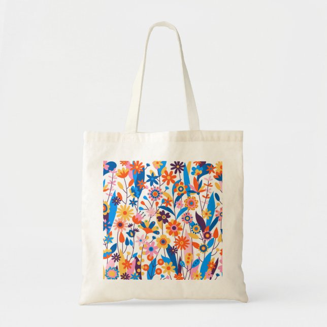 Bolsa Tote Fundo Floral Multicolor Exótico-32939 (Frente)