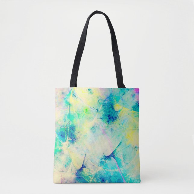 Bolsa Tote fundo fractal abstrato azul 3d renderização3d, a (Frente)