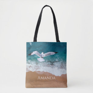 Bolsa Tote Fundo marinho sobre a costa marítima