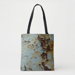 Bolsa Tote Fundo metálico enferrujado, antigo e corroído.