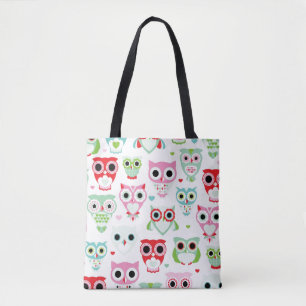 Bolsa Tote fundo pastel da coruja da cor do pó