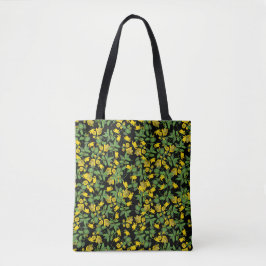 Bolsa Tote Fundo preto amarelo-grande libertado 2
