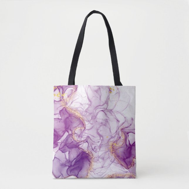 Bolsa Tote Fundo Puro de Aquarela com Ouros (Frente)