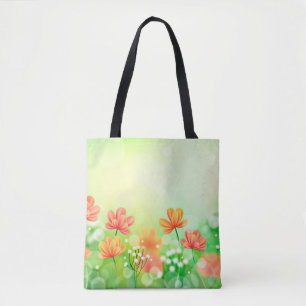 Bolsa Tote Fundo Realista Borroso de Primavera-52374