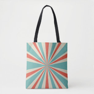Bolsa Tote Fundo retrohorizontal à luz solar. Vermelho pálido