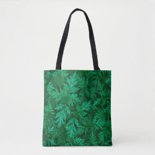 Bolsa Tote Fundo verde natural das folhas verdes abstratas