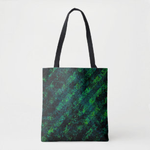 Bolsa Tote Fundo verde-preto-azul com borrão, verde, com borr