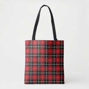 Bolsa Tote Fundo vermelho da xadrez