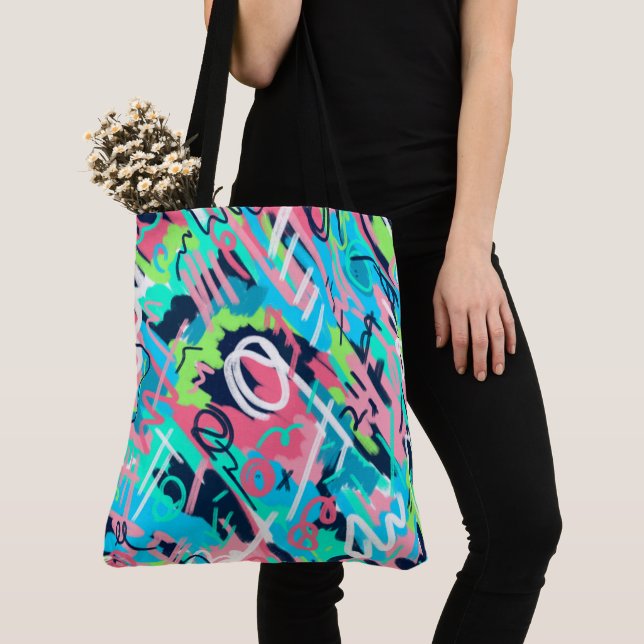 Bolsa Tote Funky Abstrato Art (Close Up)