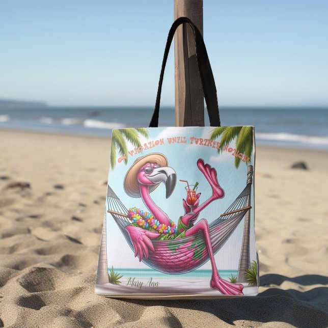 Bolsa Tote Funky Flamingo Beach (Criador carregado)
