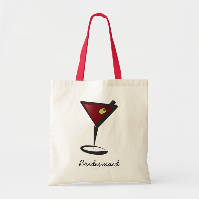 Bolsa Tote Funky martini Diversão Favores da Bridesmaid (Frente)