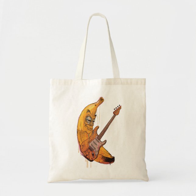 Bolsa Tote Funny Banana Guitar Tote Bag | Cartoon Music Bag (Frente)