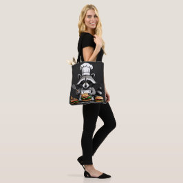 Bolsa Tote Funny BBQ Raccoon Flipping Burgers 