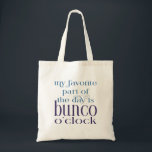 Bolsa Tote Funny Bunco<br><div class="desc">Citação engraçada para jogadores Bunco que adoram jogar o jogo. Citação da tipografia bonita e moderna. Minha Parte Favorita Do Dia É Às Noites. Citação original de Artinspirou. Perfeito para a noite das raparigas e eventos de angariação de fundos Bunco. Saco de excelente para carregando de alguns dos seus equipamentos...</div>