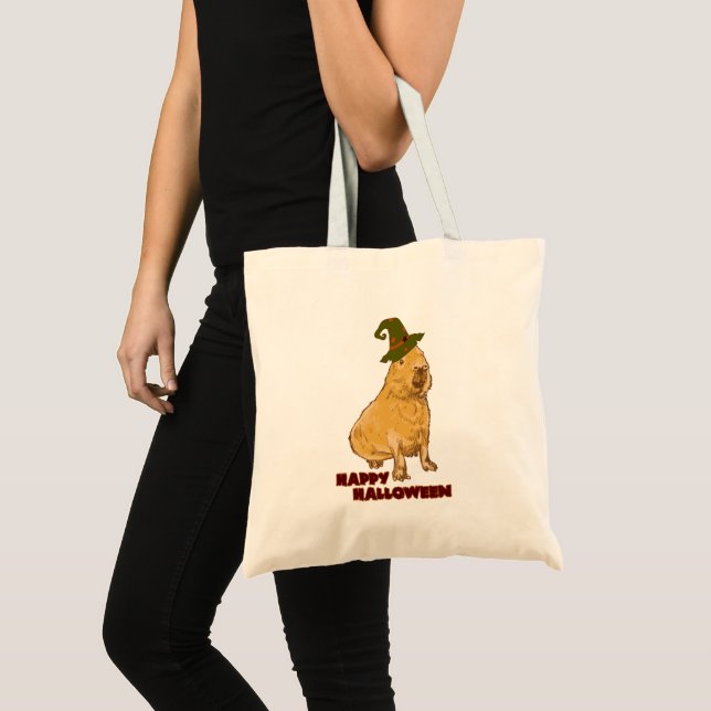 Bolsa Tote Funny Capybara - Roedor Halloween (Frente (produto))