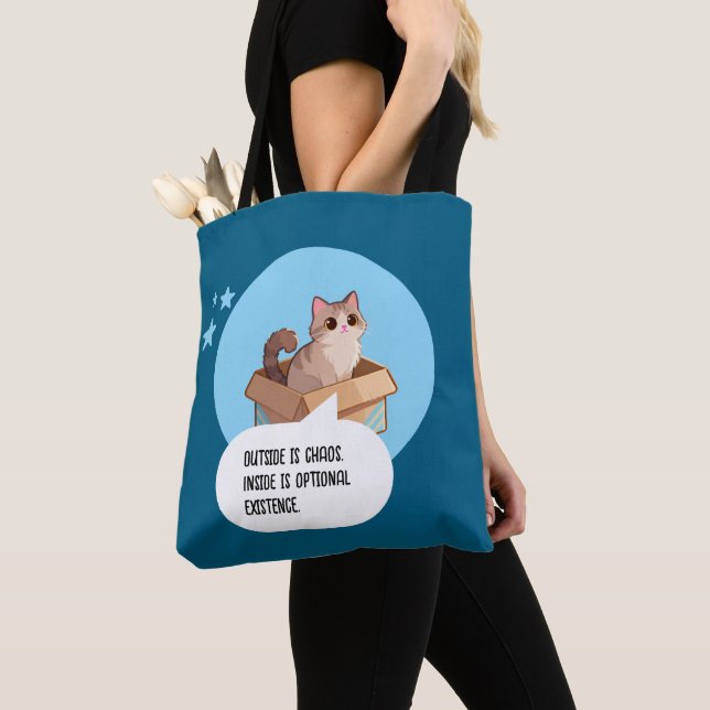 Bolsa Tote Funny Cat Lover Introvert Humor (Close Up)