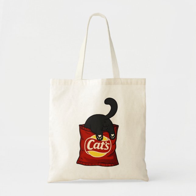 Bolsa Tote Funny Cat Snack Lover Tote Bag Cute Cat (Frente)