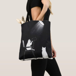 Bolsa Tote Funny cat with telescope