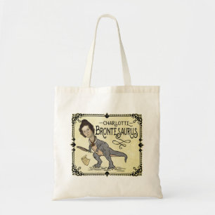 Bolsa Tote Funny Charlotte Bronte Surus Dinossaur Book Reader