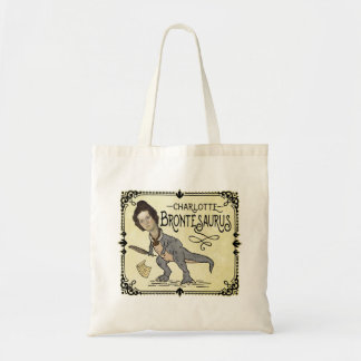 Bolsa Tote Funny Charlotte Bronte Surus Dinossaur Book Reader