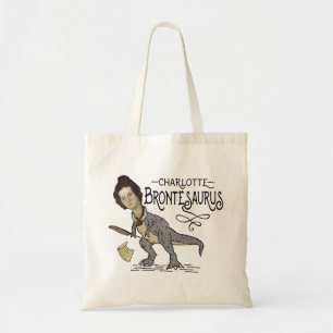 Bolsa Tote Funny Charlotte Bronte Surus Dinossaur Book Reader