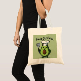 Bolsa Tote Funny Chef Avocado "Good Fat" Reusable Tote Bag