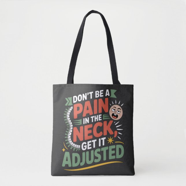 Bolsa Tote Funny Chiropractic Spine Care Quote (Frente)