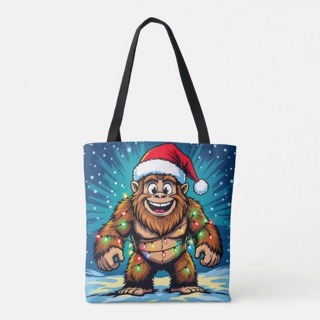 Bolsa Tote Funny Christmas Bigfoot   (Verso)